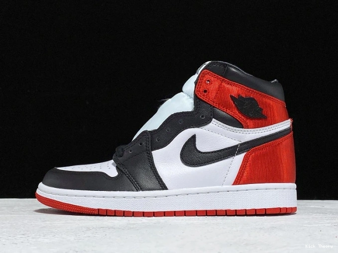 Kicktheory Jordan Black High Air CD0461-016 Retro 1 Toe Satin 0707